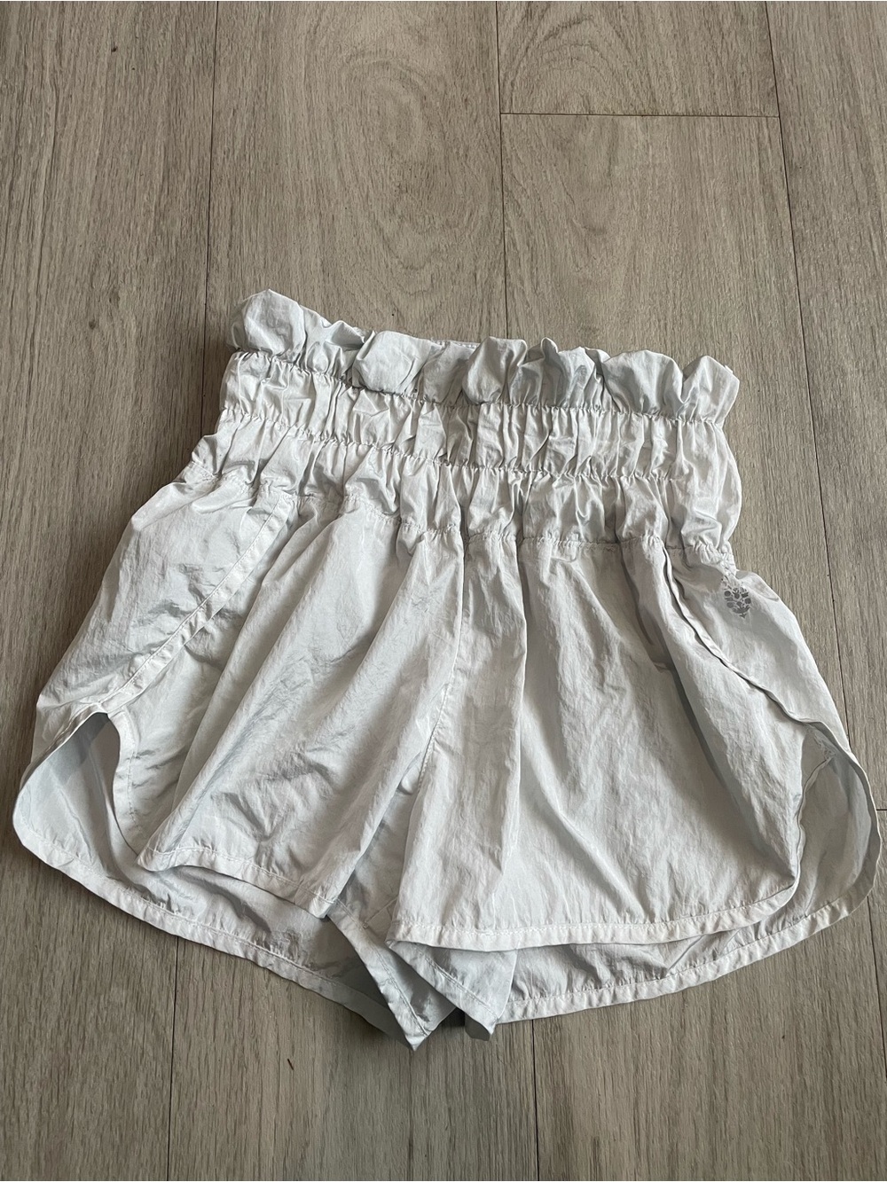 Free People White High-Waist Paperbag Shorts